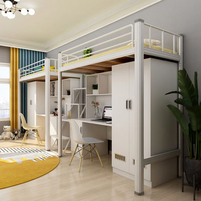 Embalaje de correos Y Escuela moderna Dormitorio Muebles de dormitorio Conjunto Loft Cama de metal con escritorio