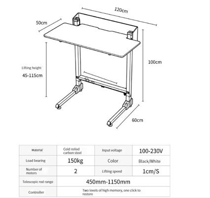 Muebles de oficina escritorio de elevación neumático para ajuste de altura en la cocina