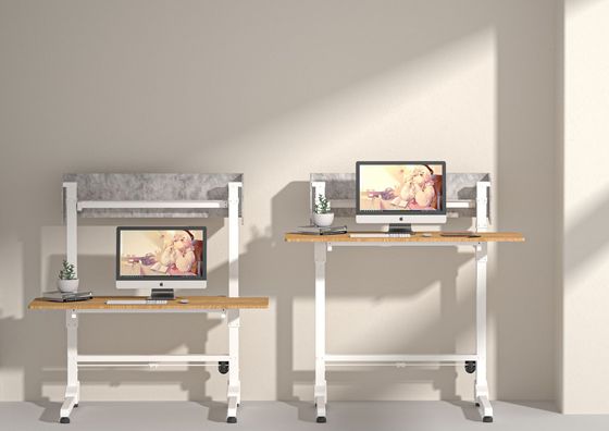 Despacho de oficina de ascensor eléctrico de estilo sentado y de pie para un entorno de trabajo ergonómico