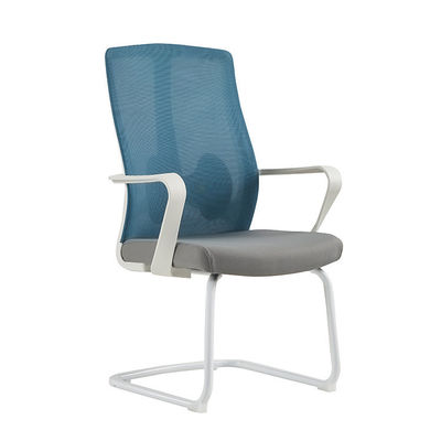Silla de oficina de trabajo ejecutivo de reposabrazos fijos con diseño ergonómico de acero inoxidable y malla
