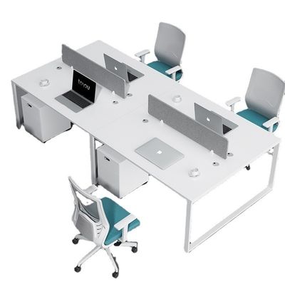 Estaciones de trabajo de escritorio de forma personalizada con escritorio y silla abiertos para empleados