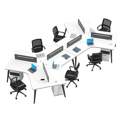 Área de trabajo abierta moderna Estaciones de trabajo de oficina con escritorio personalizable y asientos 2 / 4 / 6