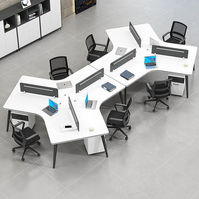 Área de trabajo abierta moderna Estaciones de trabajo de oficina con escritorio personalizable y asientos 2 / 4 / 6