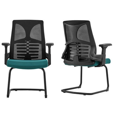 Silla de oficina de malla giratoria con reposabrazos de madera maciza