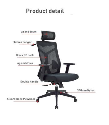 Diseño contemporáneo silla de oficina con respaldo alto Muebles silla de PC para espacio de oficina