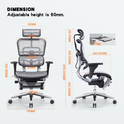 Silla de oficina de juegos de carreras con función ajustable y soporte lumbar