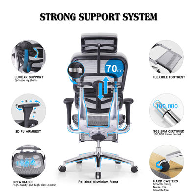 Silla de oficina de juegos de carreras con función ajustable y soporte lumbar