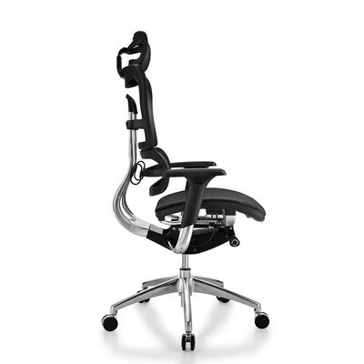 Silla ergonómica giratoria de base de aluminio ajustable con respaldo alto para muebles de oficina ejecutivos