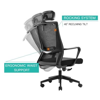Confortable silla de oficina de malla ergonómica ejecutiva para reuniones y conferencias de visitantes