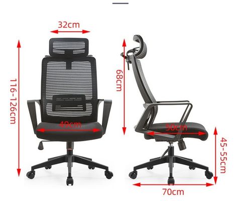 Confortable silla de oficina de malla ergonómica ejecutiva para reuniones y conferencias de visitantes