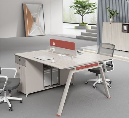 PANEL Moderno estilo de madera escritorio de cuatro personas combinación de escritorio y silla para estación de trabajo
