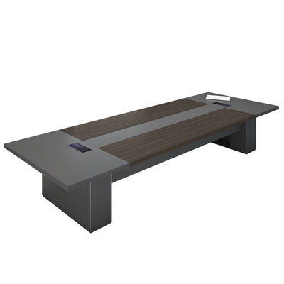 OEM ODM SÍ Mesa de reuniones de madera moderna negra para muebles de oficina y negociaciones