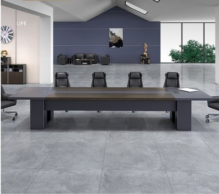 OEM ODM SÍ Mesa de reuniones de madera moderna negra para muebles de oficina y negociaciones