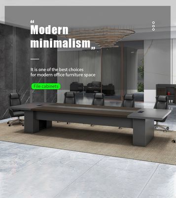 OEM ODM SÍ Mesa de reuniones de madera moderna negra para muebles de oficina y negociaciones