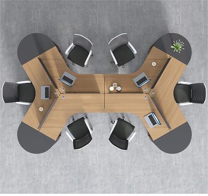 Muebles de oficina CBD Empresa Escritorio de personal con 2/3/6 estaciones de trabajo y combinación de tabiques