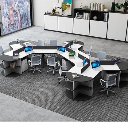 Muebles de oficina CBD Empresa Escritorio de personal con 2/3/6 estaciones de trabajo y combinación de tabiques