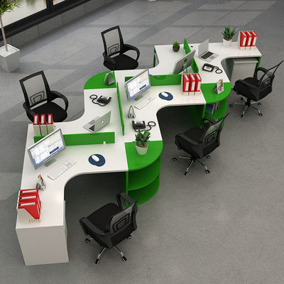 Estación de trabajo de personal moderna en forma de L con marco de aluminio y panel/tejido/acero