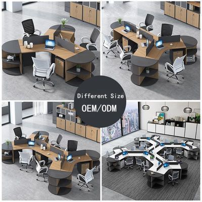 Espacios de trabajo Muebles de oficina Mesa y silla de madera Combinación para 3/6 personas