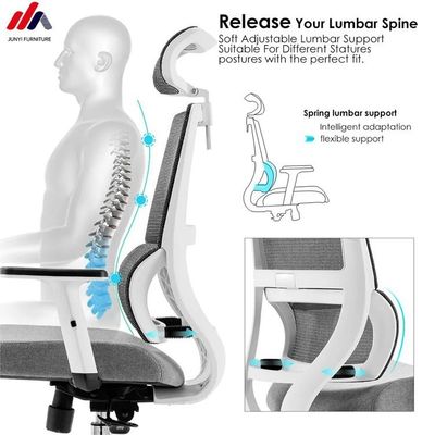 Silla de oficina de malla y tela gris con base de aluminio La solución de asiento ergonómico definitiva