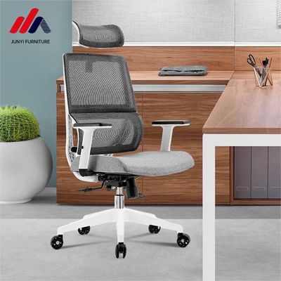Silla de oficina de malla y tela gris con base de aluminio La solución de asiento ergonómico definitiva