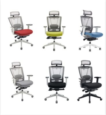 Modernas sillas giratorias de oficina ejecutivas azules y negras para estación de trabajo ergonómica