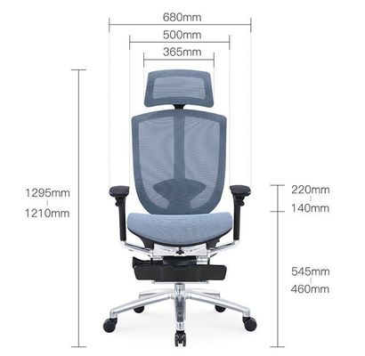 Silla de oficina ergonómica de espalda de malla con marco de aluminio y asiento cómodo