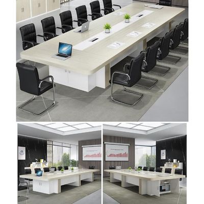 25 mm de espesor Mesa de oficina Muebles de conferencia Mesa larga para grandes negociaciones