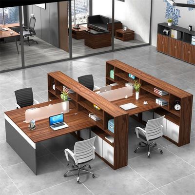 Cubicle de estación de trabajo ajustable de material MFC moderno para espacios de oficina personalizados