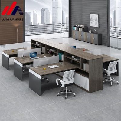 Estación de trabajo de oficina de estilo moderno con diseño modular abierto y material MFC