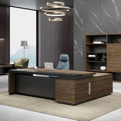 Escritorio ejecutivo de madera extensible Muebles de oficina personalizados para presidente y personal