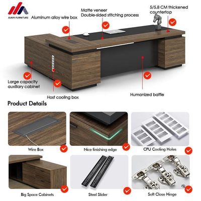Escritorio ejecutivo de madera extensible Muebles de oficina personalizados para presidente y personal