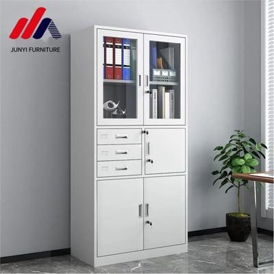 Armoires de oficina fáciles de ensamblar con cerraduras y puertas de vidrio Construcción de metal pesado