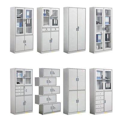 10 Armario de archivos para la oficina Armario de metal de hierro 2 puertas armario de acero de archivos de malla