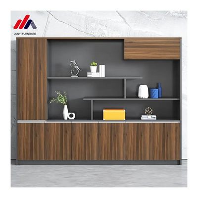 25 mm de espesor gabinete de almacenamiento de oficina de madera para la pantalla de archivos estante de libros fondo