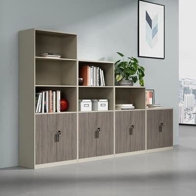 Armario de archivos de madera para instalaciones de ocio y estante de almacenamiento abierto en edificios de oficinas