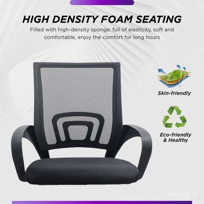 silla de oficina giratoria con malla de elevación de arco negro para asientos cómodos y transpirables