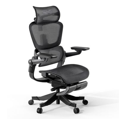Silla de oficina giratoria de jefe personalizada con reposapiés ajustable y reposabrazos de metal de aluminio